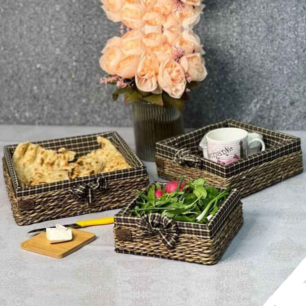 سبد مربع حصیری