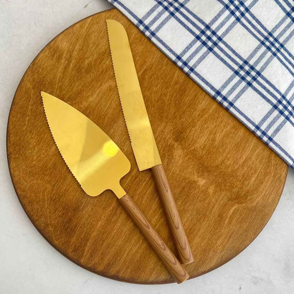 کارد و کفگیر دسته چوبی